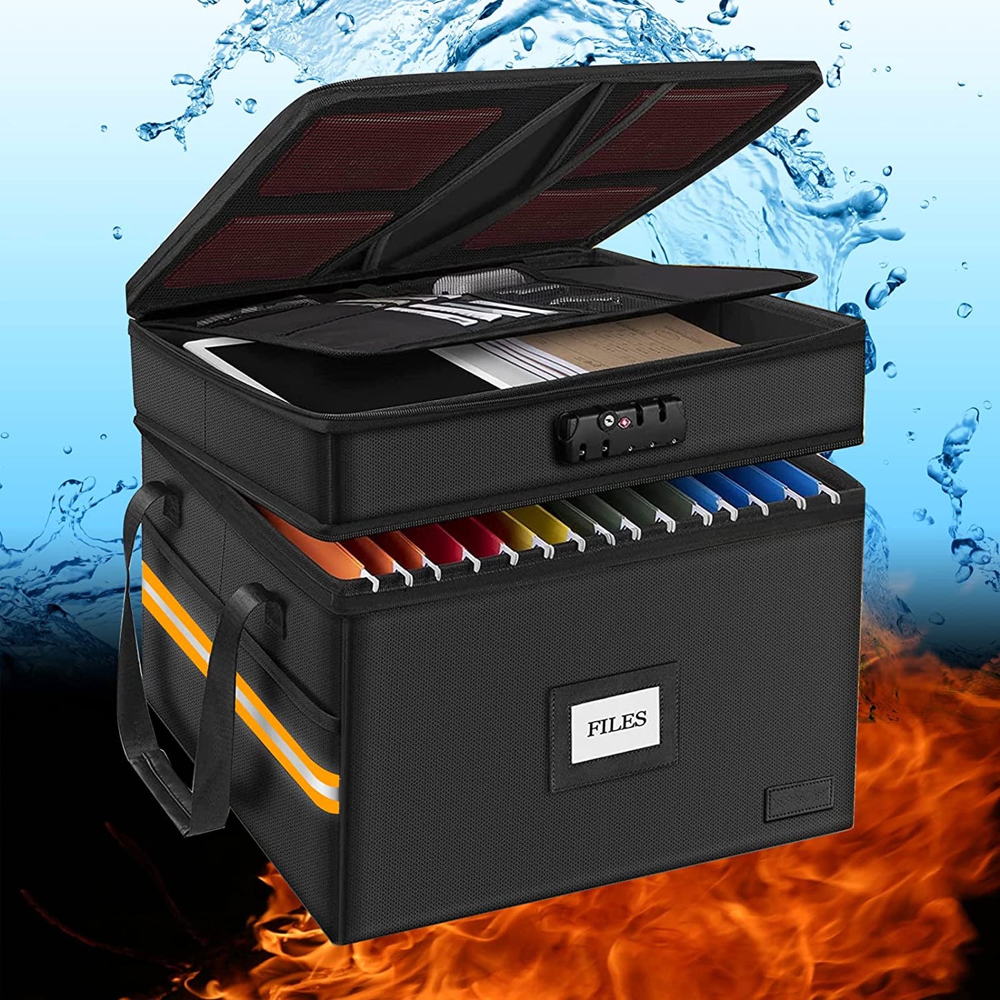 File Box, with Lock,2 Layer Water-resistant