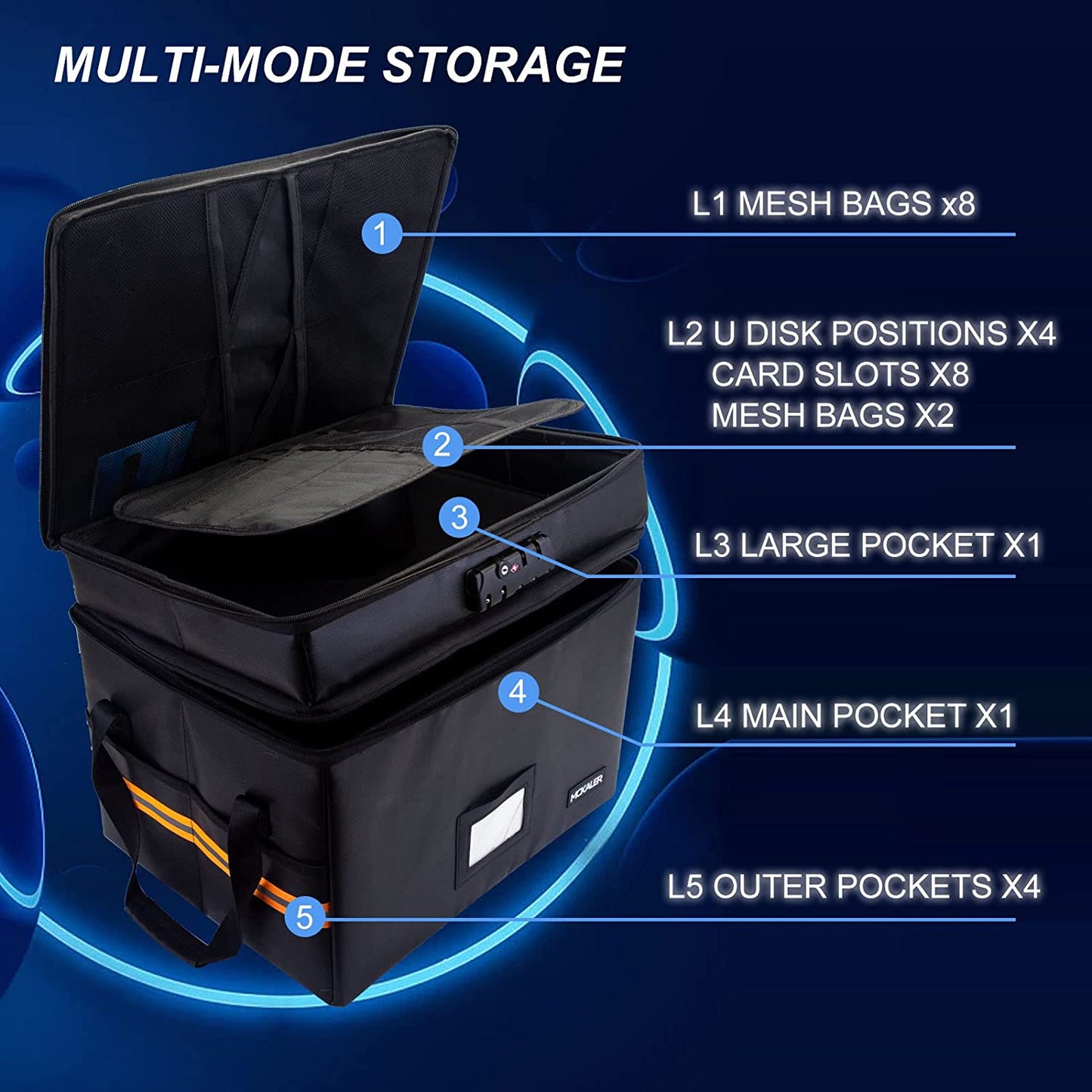 File Box, with Lock,2 Layer Water-resistant
