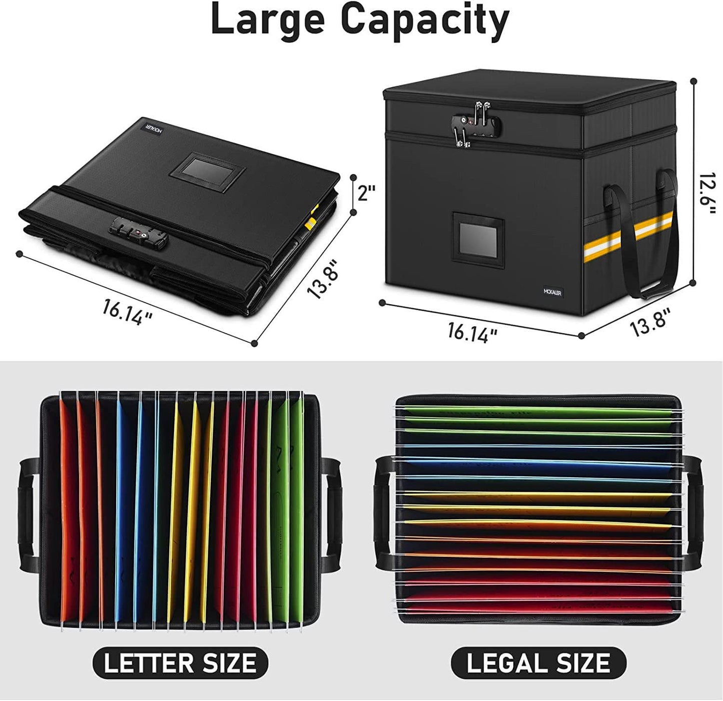 File Box, with Lock,2 Layer Water-resistant