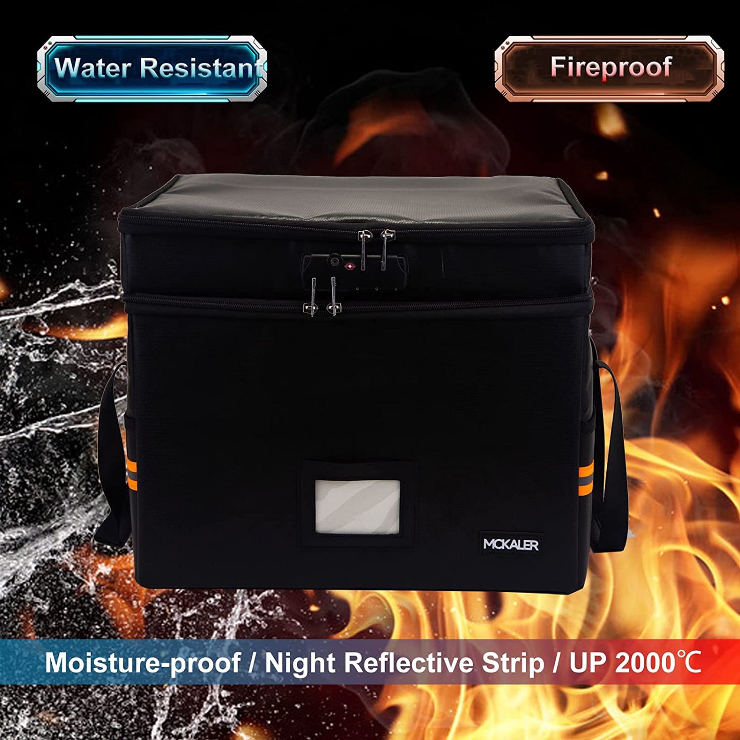 File Box, with Lock,2 Layer Water-resistant
