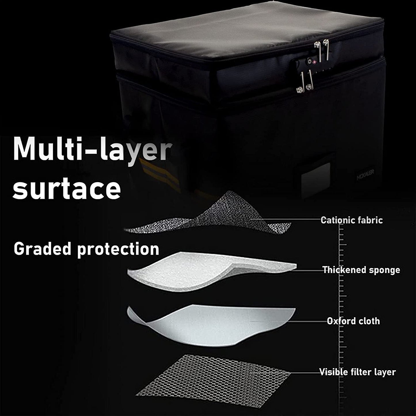 File Box, with Lock,2 Layer Water-resistant
