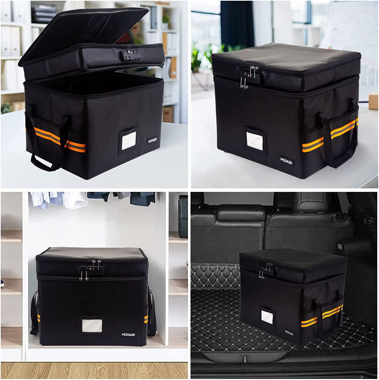 File Box, with Lock,2 Layer Water-resistant