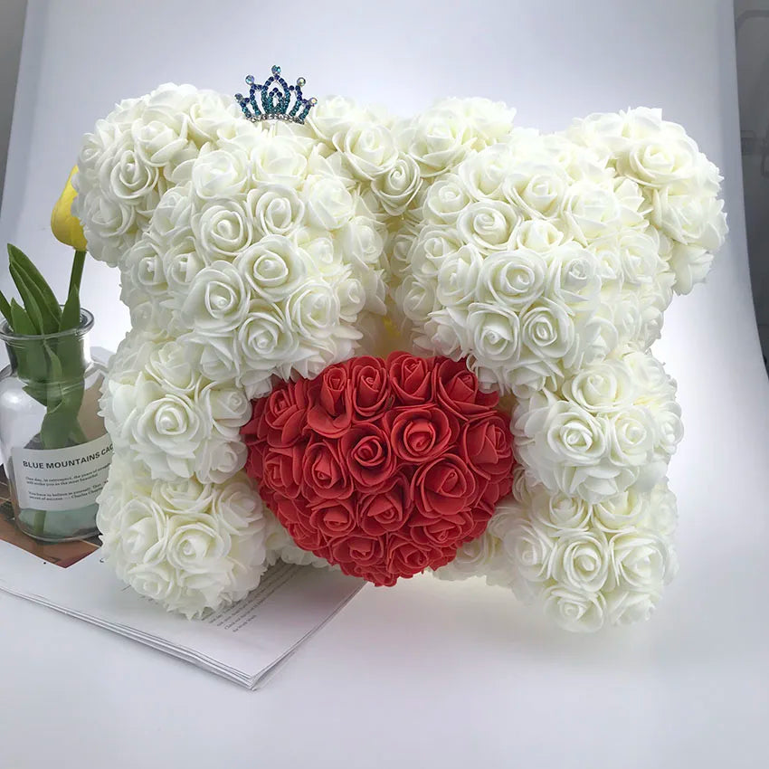 Luxurious Bear of Roses, artificial Christmas Valentine Gift