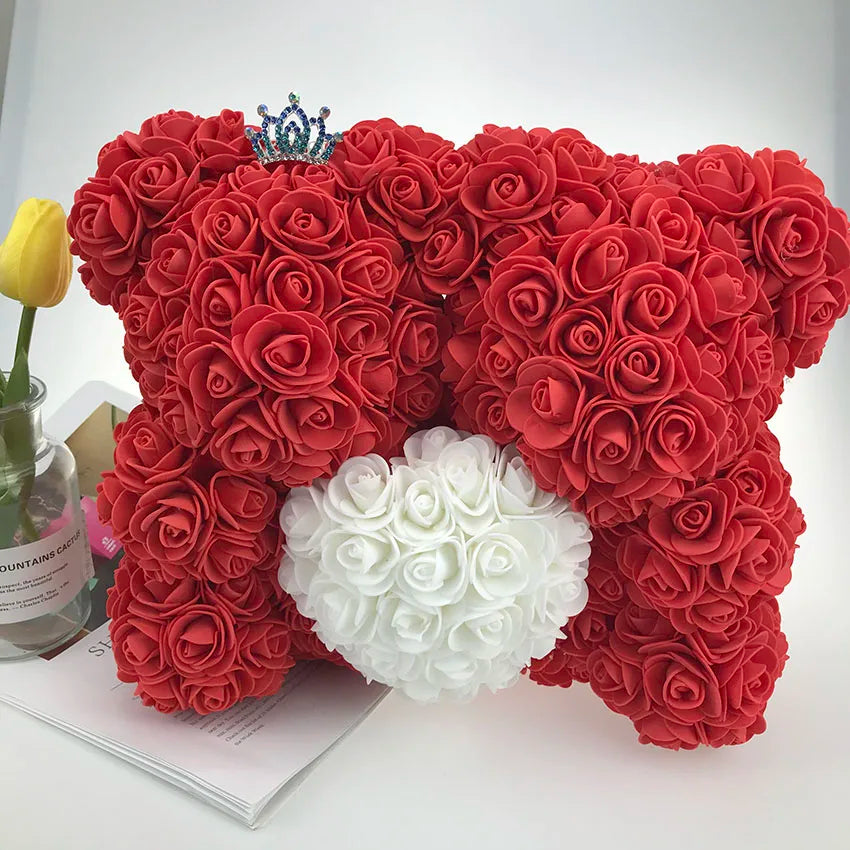 Luxurious Bear of Roses, artificial Christmas Valentine Gift