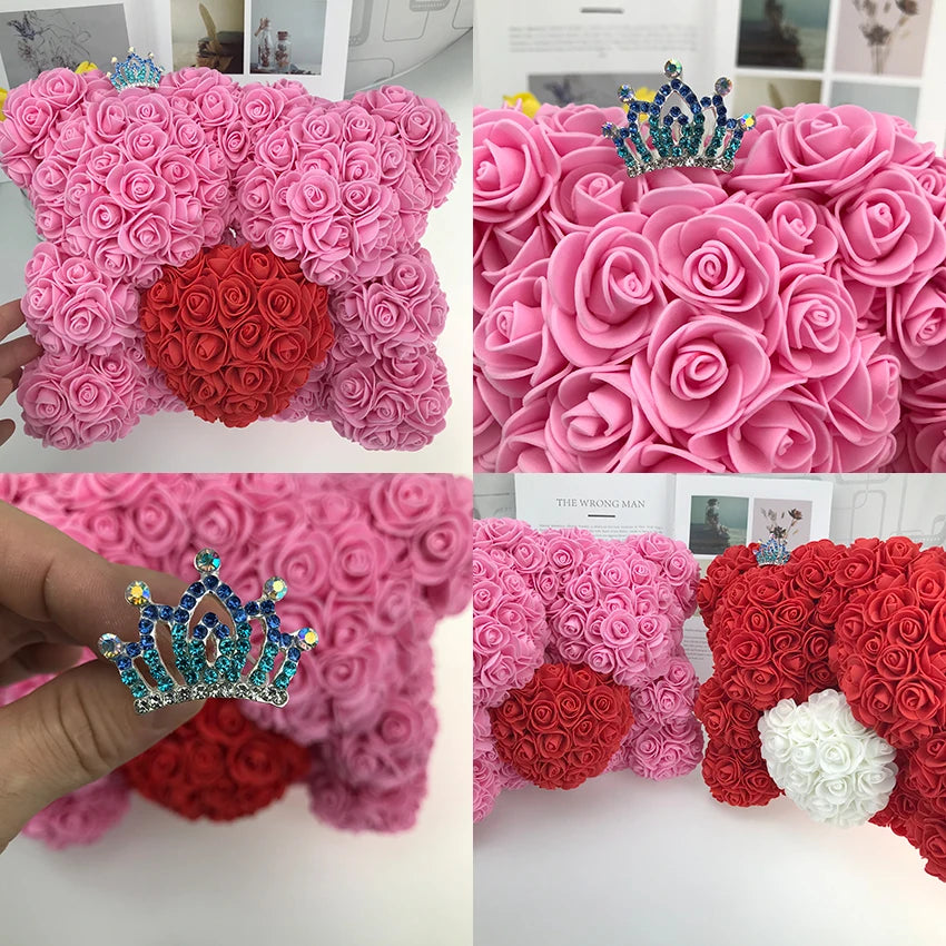 Luxurious Bear of Roses, artificial Christmas Valentine Gift