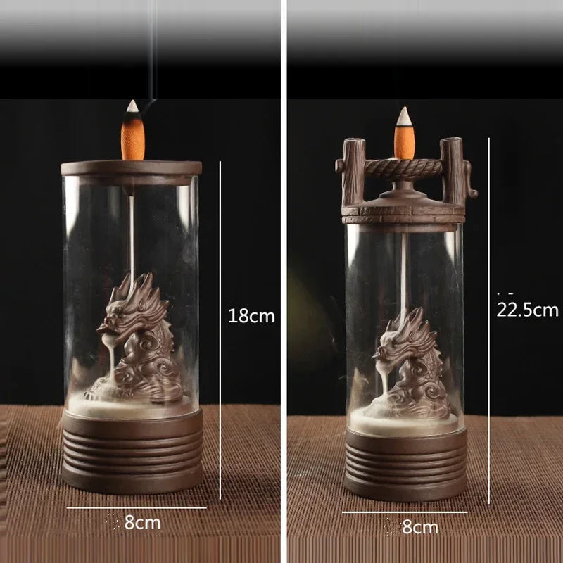 Fashion Auspicious Dragon Backflow Incense Burner With 20pcs