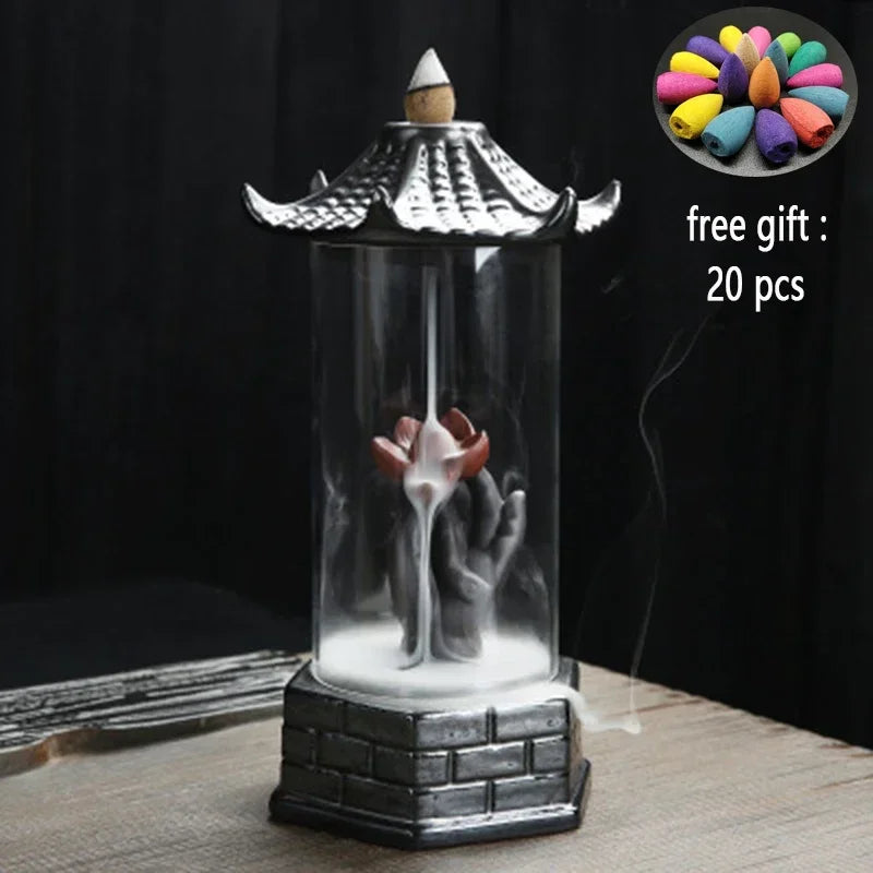 Fashion Auspicious Dragon Backflow Incense Burner With 20pcs